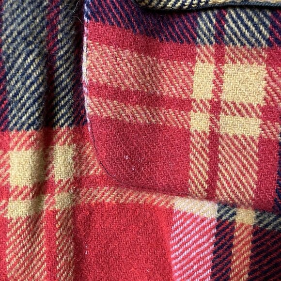 Vintage Sigal Shirt Red Plaid Wool Blend Lumberjack Camper Shacket - Picture 3 of 10